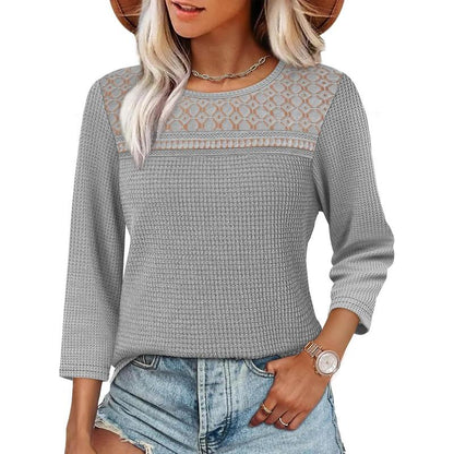 Women Blouses Dressy Casual 3/4 Length Sleeve Tops
