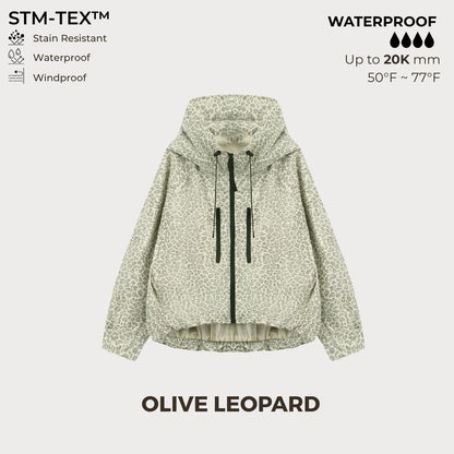 ⏰Hot Sale-Women's Oversized Pleated Hem Rain Jacket With Hooded