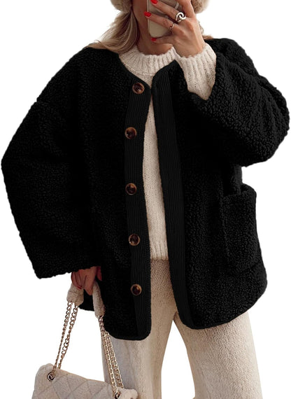 Women's Button Sherpa Jacket