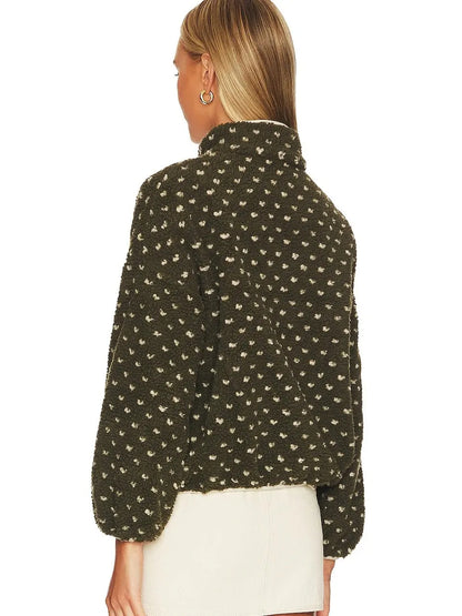 ✨Women's Button-down Turtleneck Heart Sherpa Pullover