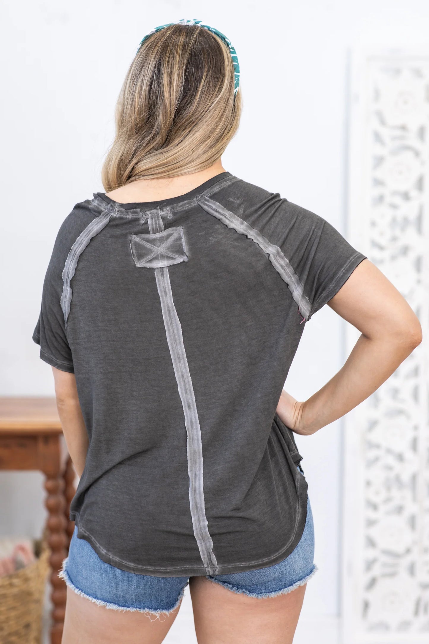 Women's Washed Hi-Low Hem Knit Top（40% OFF TODAY)
