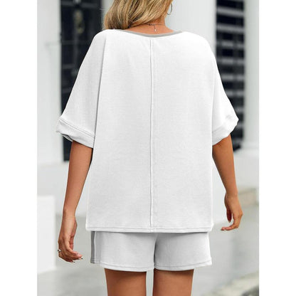 ⏰Hot Sale-Womens Summer Waffle Knit 2 Piece Outfits