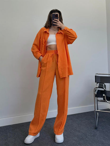 2023 Fashion Linen Shirt Set