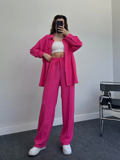 2023 Fashion Linen Shirt Set