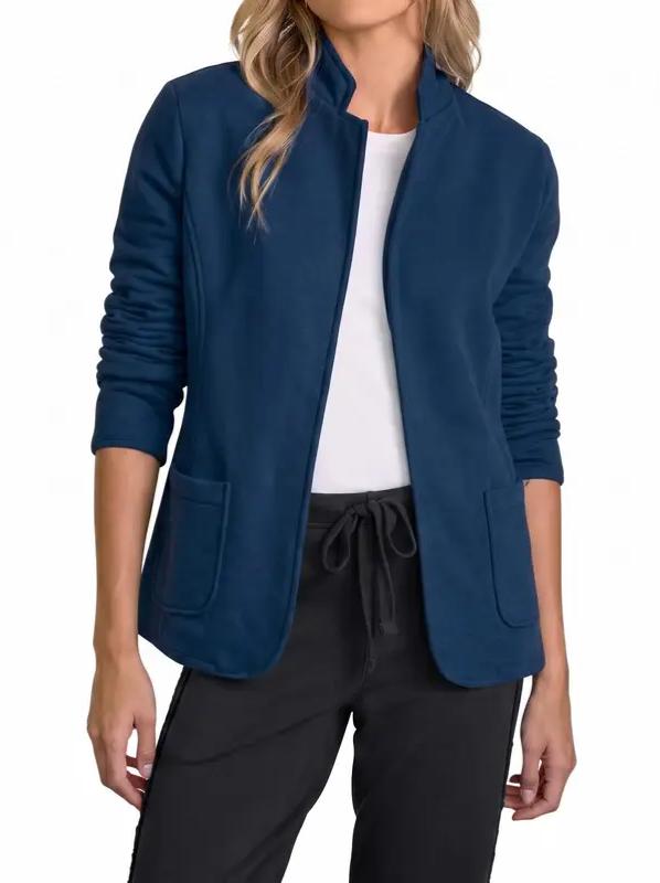 Hot Sale-Womens Open Front Lapel Sweatshirt Blazer