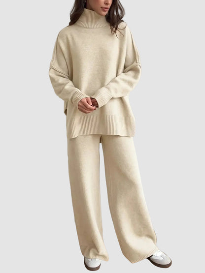 Mock Neck Wide Leg Lounge Set