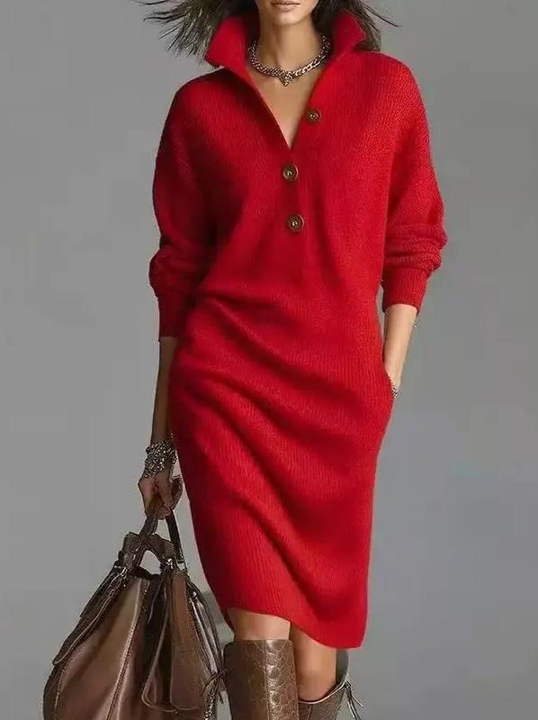 Hot Sale-Women's 2026 Elegant Longsleeves Knit Pullover Dress