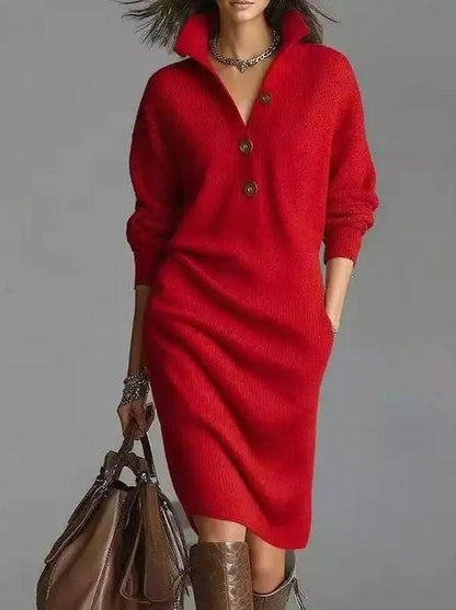 Hot Sale-Women's 2026 Elegant Longsleeves Knit Pullover Dress