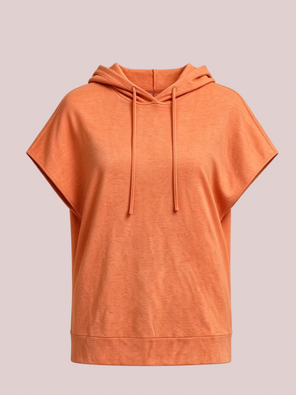 Women's Casual Short Sleeve Hooded Pullover