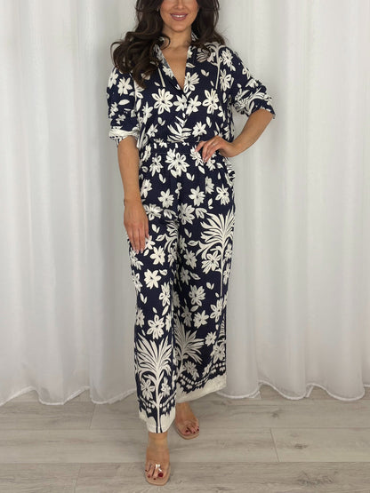 Luxury Paisley Print Button Up Shirt & Trouser Co-Ord