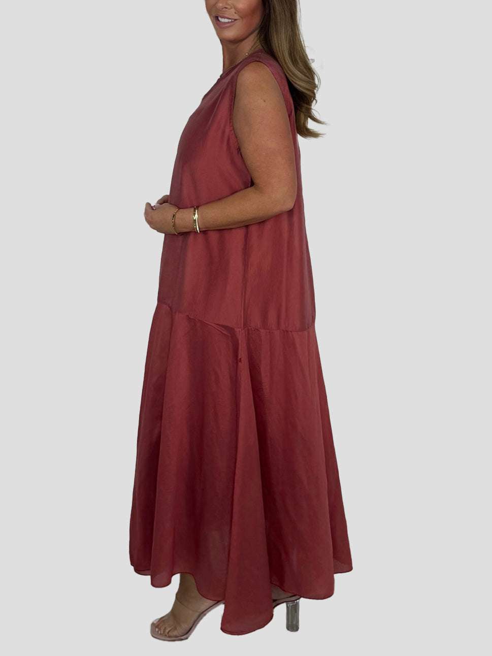 Sleeveless Round Neck Maxi Dress