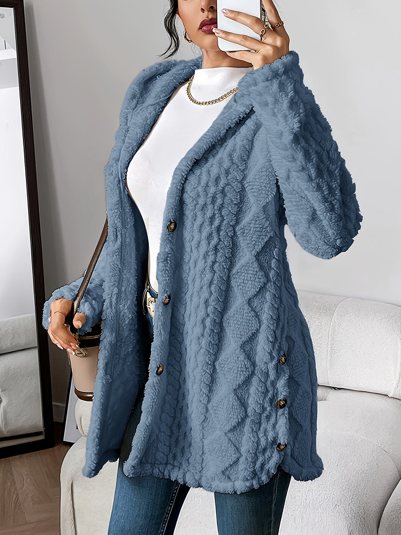 Level Up Your Wardrobe With This Eye‑Catching Jacquard Hooded Coat