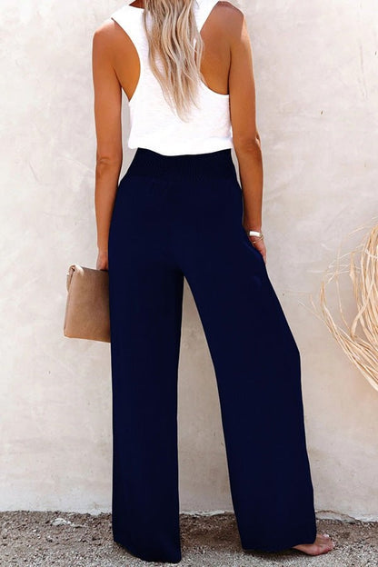 2023 Hot Sale🔥Linen Blend High Rise Smocked Pants(49% OFF💥)