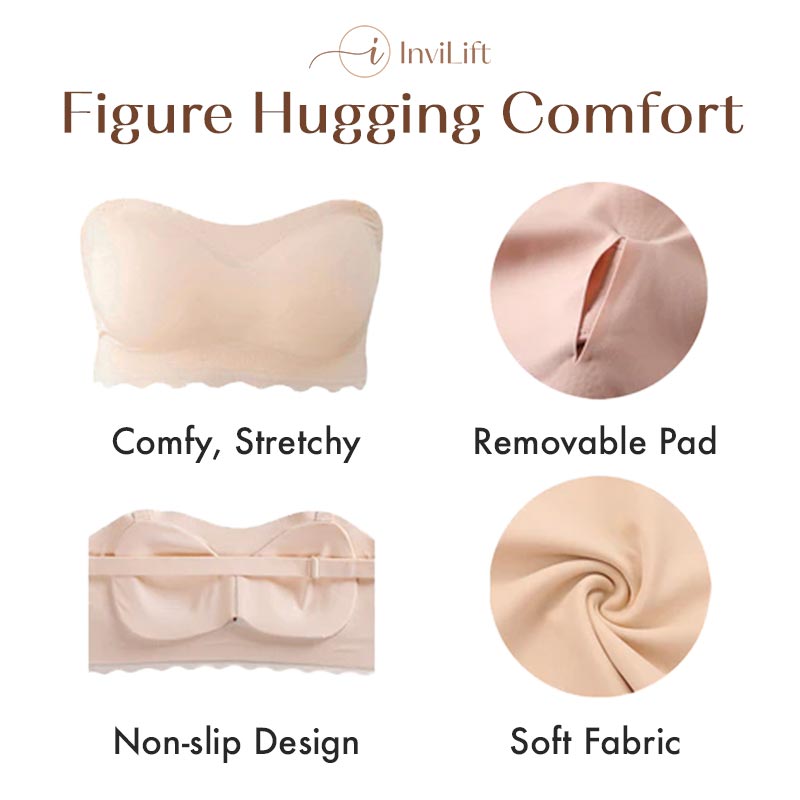 2023 Plus size Sexy Strapless Invisible Push Up Bra