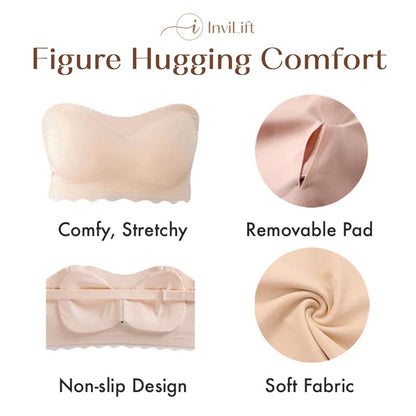 2023 Plus size Sexy Strapless Invisible Push Up Bra