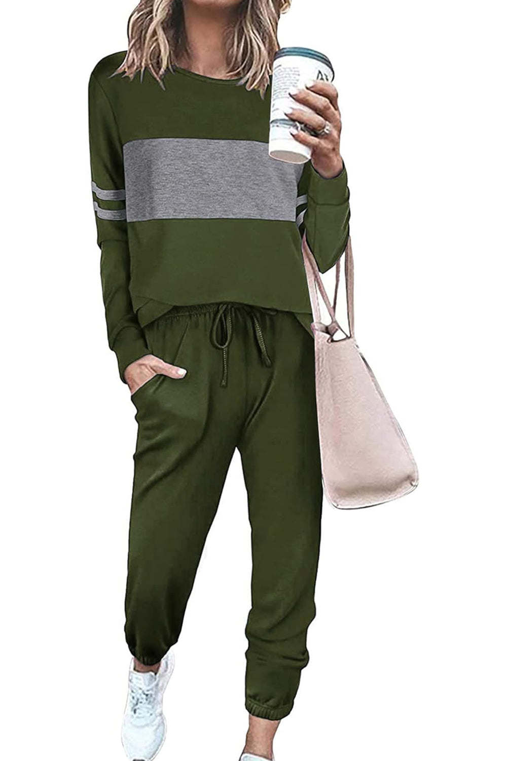 Casual Color Block 2-Piece Loungewear Set  ( Big Savings!!!)