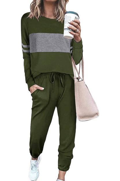 Casual Color Block 2-Piece Loungewear Set  ( Big Savings!!!)