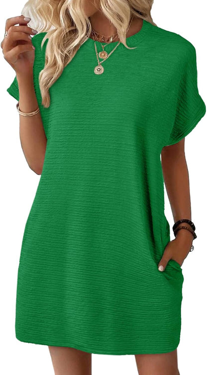 ⏰Hot Sale-Women's Lightweight Summer Short Sleeve Dress with Pockets