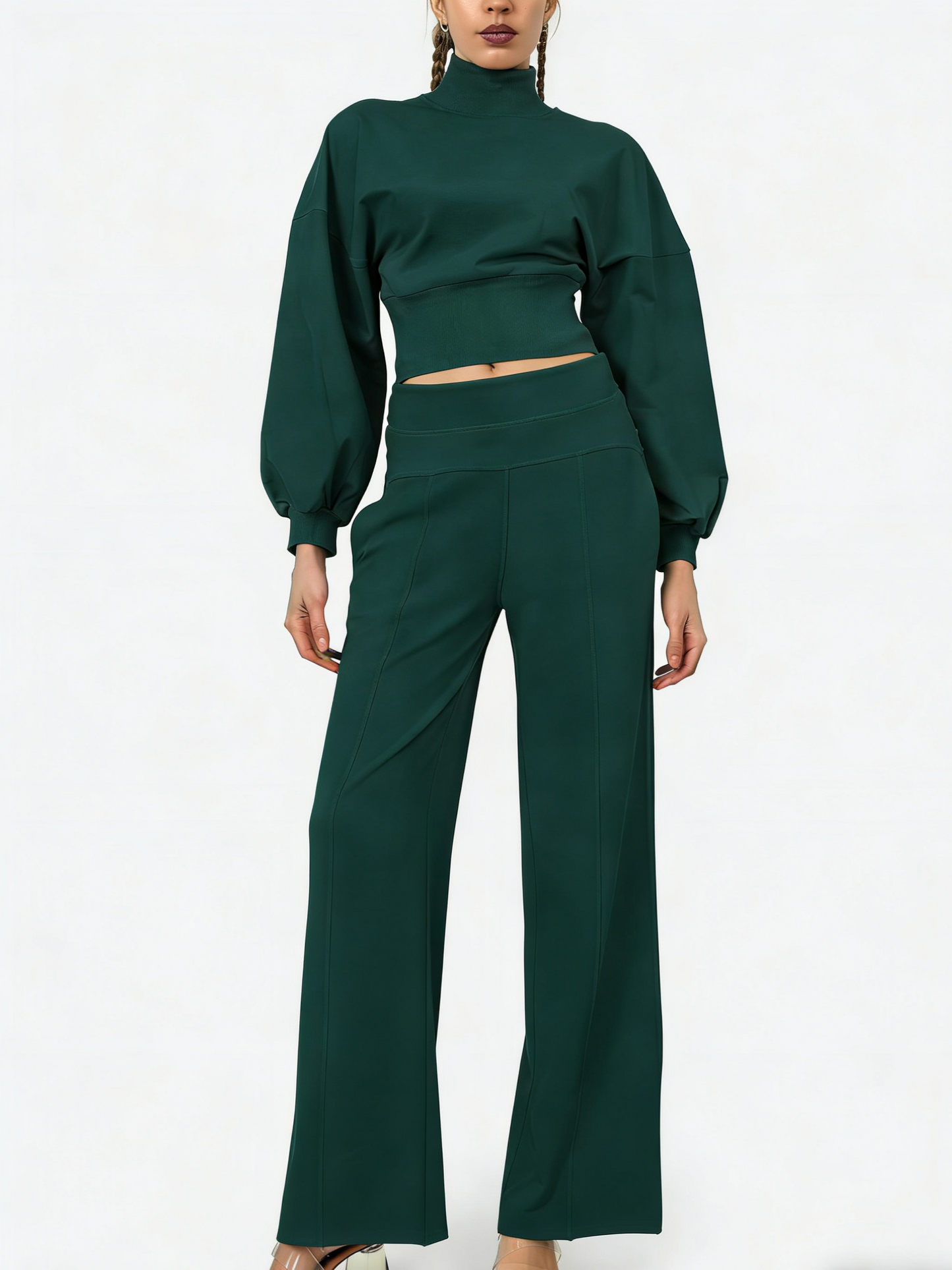 Women's 2-Piece Turtleneck Workout Set