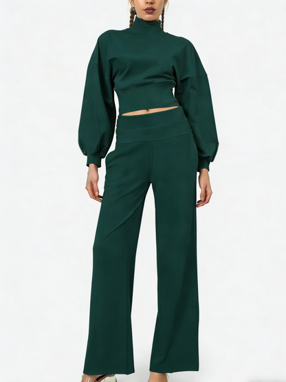 Women's 2-Piece Turtleneck Workout Set