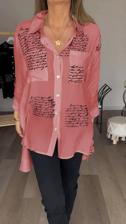 2024 Letter Print Fashion Lapel Shirt(Buy 2 Free Shipping)