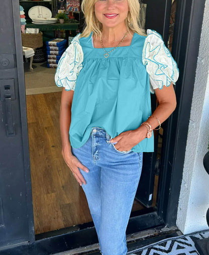 Tiktok Hot Sale Ruffle Sleeve Top(Buy 2 Free Shipping)