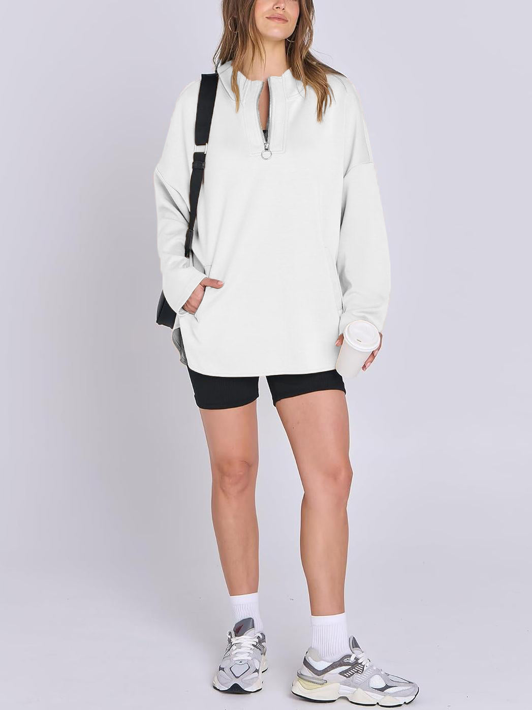 ✨Women's Oversized Quarter Zip Tunic Hoodie (Buy 2 Free Shipping)