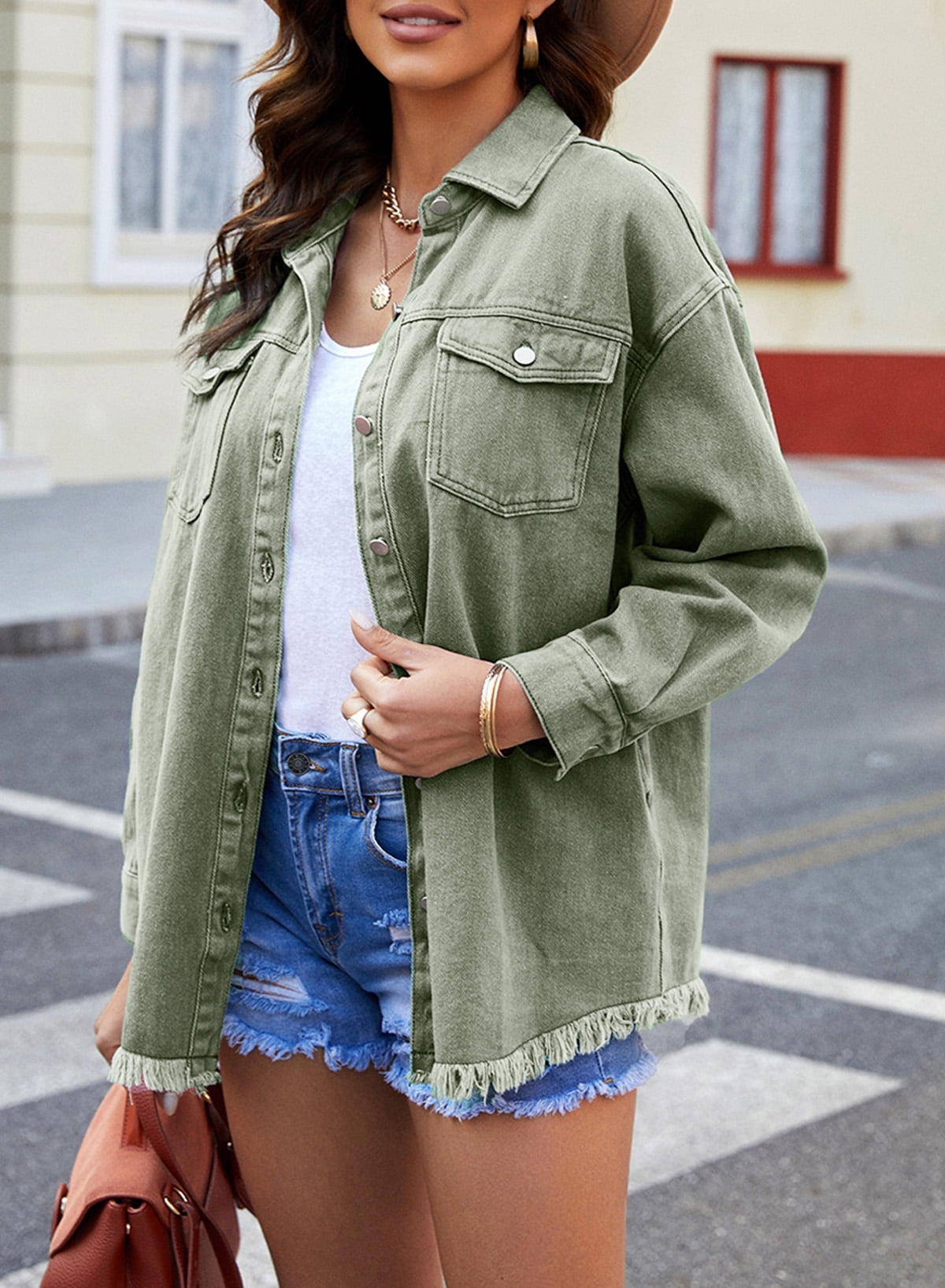 ✨Women's Casual Denim Button Down Distressed Jacket(Buy 2 10% OFF)