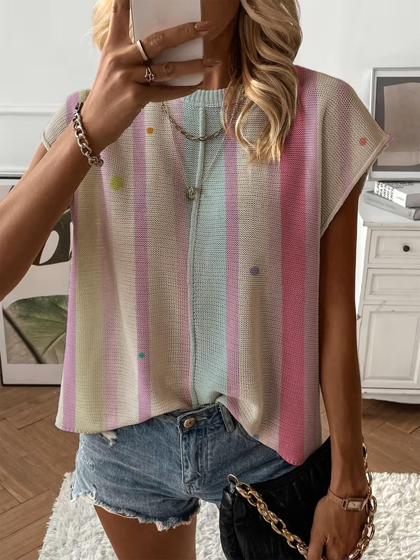 Women's  Print Drop-Shoulder Knit Top