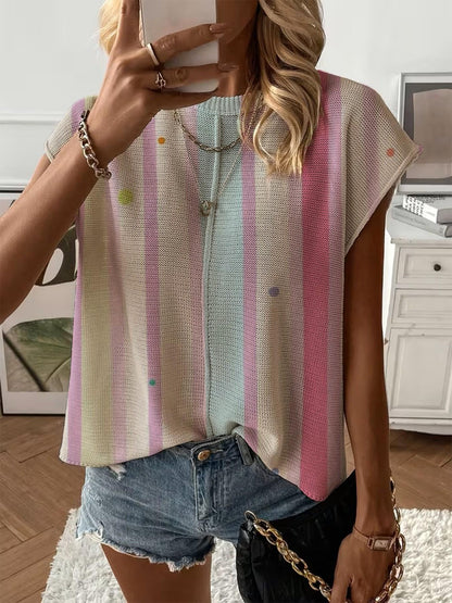 Women's  Print Drop-Shoulder Knit Top
