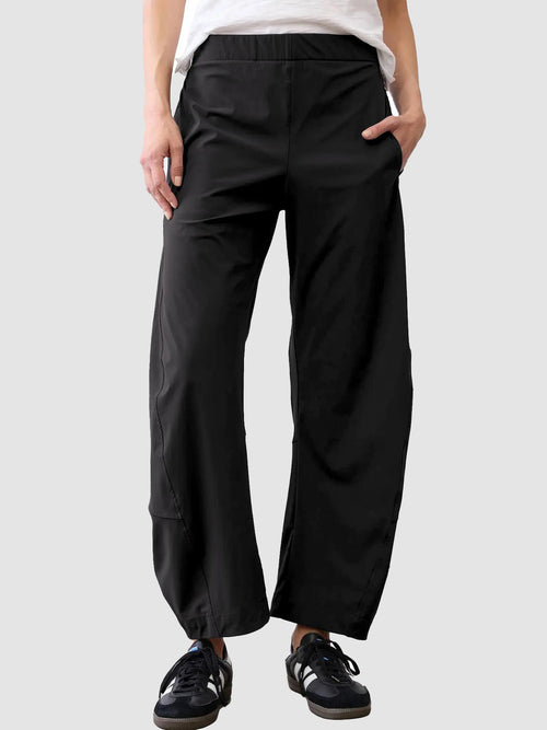 High Elastic Waist Quick Dry Wide Leg Travel Pants With Pockets