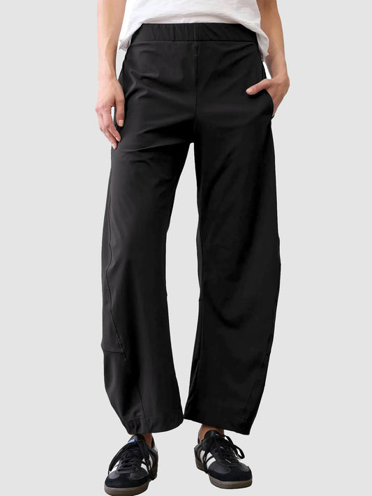 High Elastic Waist Quick Dry Wide Leg Travel Pants With Pockets