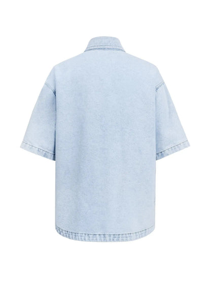 Women's Denim Coats, Jacket, Casual Short Sleeve Shirt Top for Summer
