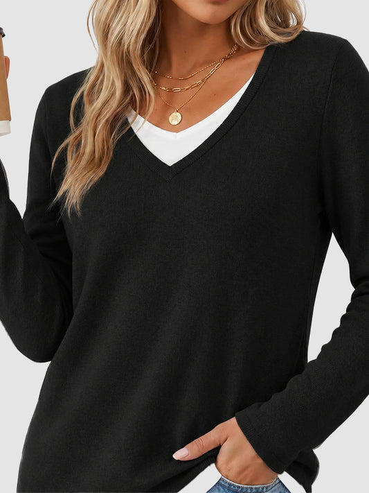 Women 2-in-1 Layered Knit Top
