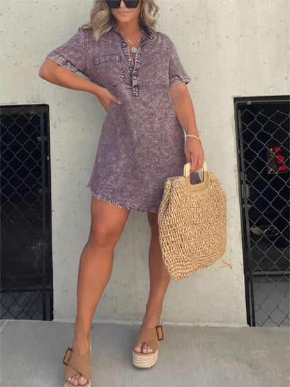 Women's Washed Shirt Dress (Buy 2 Free Shipping)
