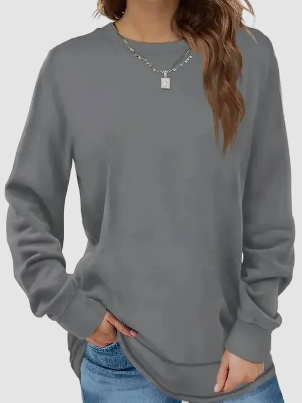 🎀Relaxed Fit Curved Hem Pullover for Women
