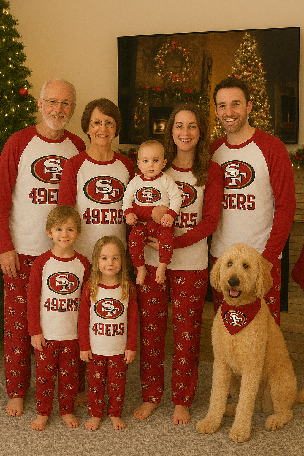 San Francisco 49ers Family Holiday Pajamas Set