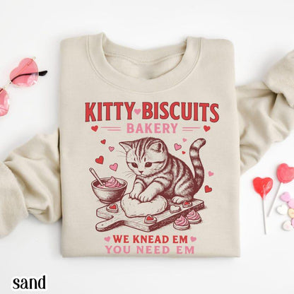 Valentines Kitty Biscuits Bakery Sweatshirt