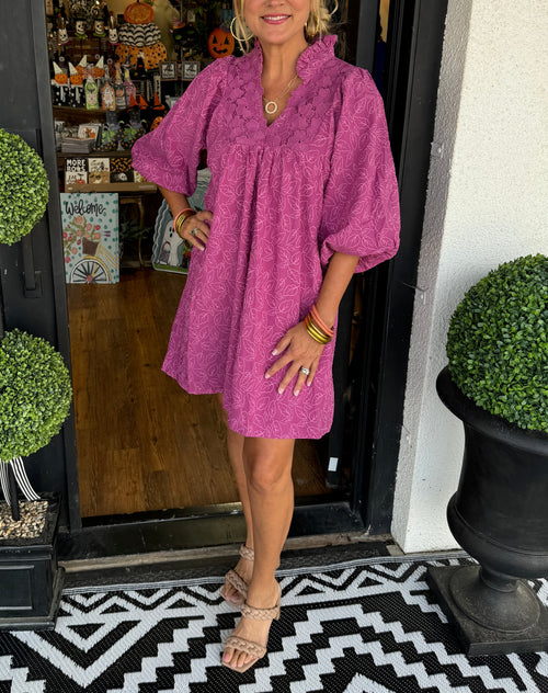 V-neck puff sleeve lace midi skirt (Buy 2 Free Shipping)