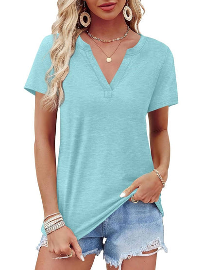 ✨Womens Short Sleeve V Neck Casual Loose Fit T-shirts