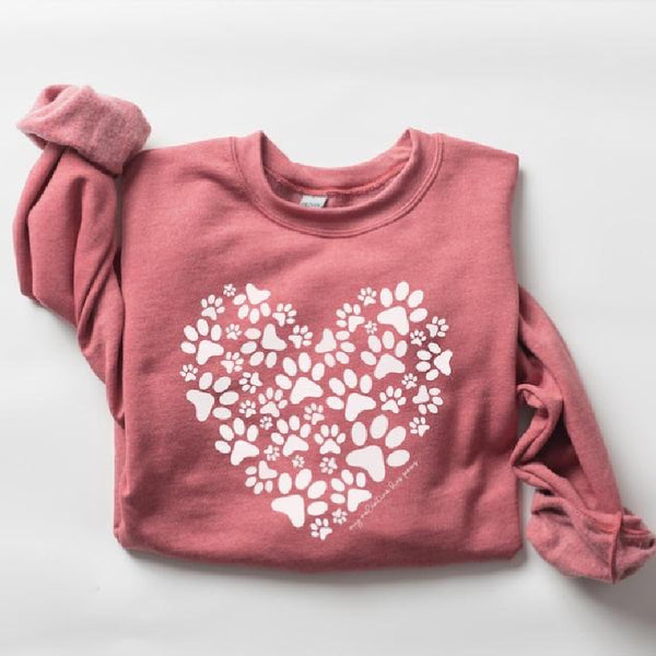 Paw Heart Valentines Sweatshirt