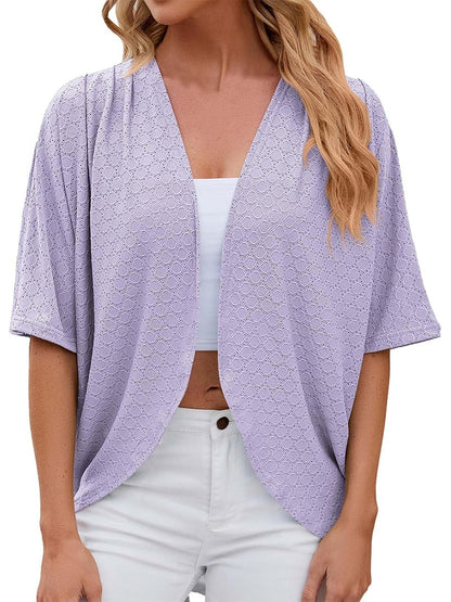 HOT SALE Women's Casual Lightweight Half Sleeve Hollow Cardigan