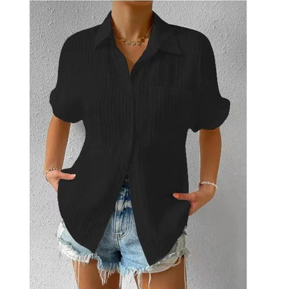 🔥(HOT SALE-49% OFF)Crew Neck Lace Casual Loose Shirt