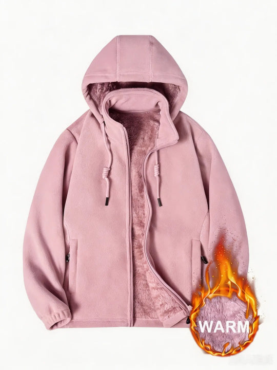 Women Winter Zip Jacket With Detachable Hood