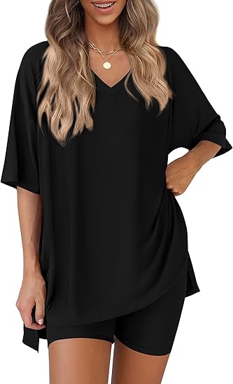 Hot Sale-Women's Tummy Cover V Neck 2-Piece Set