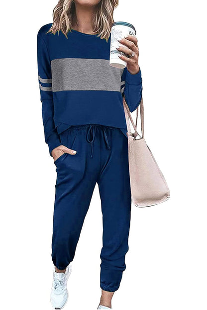 Casual Color Block 2-Piece Loungewear Set  ( Big Savings!!!)