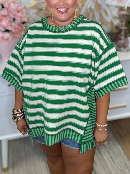 ✨Women's Mixed Stripes Oversized T-shirt