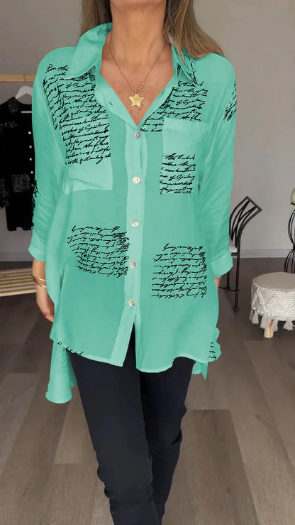 Letter Print Fashion Lapel Shirt(Buy 2 Free Shipping)