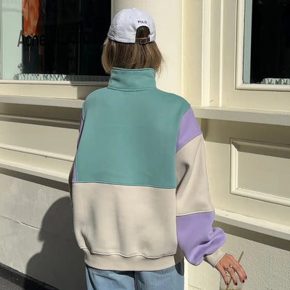 Women's 90s Retro Long Sleeve Contrast Sweatshirt