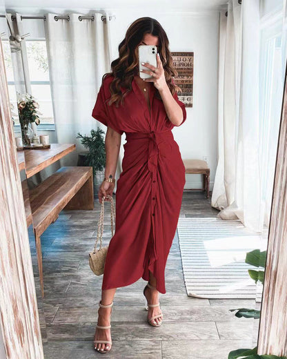 Women's Satin Shirt Dress